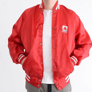 Vintage West Ark made in U.S.A. Citgo  Motor oil Red Button Up Varsity Jacket